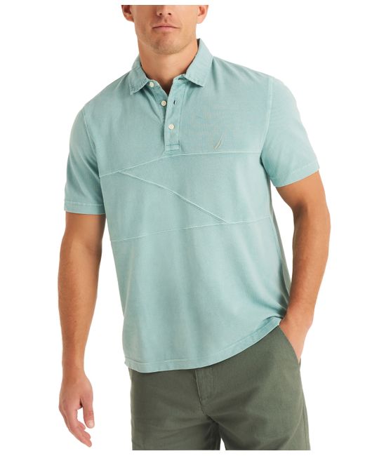 Nautica Textured Pieced Pique Short Sleeve Polo Shirt