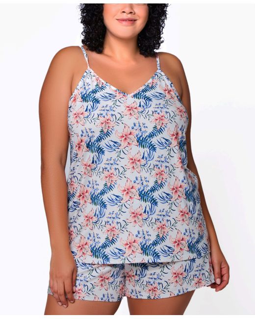 iCollection Plus 2Pc. Recycled Light Weight Cami and Short Pajama Set
