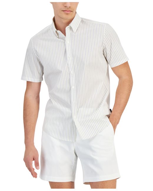 Michael Kors Slim-Fit Stretch Stripe Button-Down Shirt