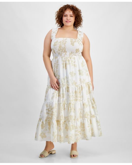 And Now This Trendy Plus Smocked Ruffle Maxi Dress