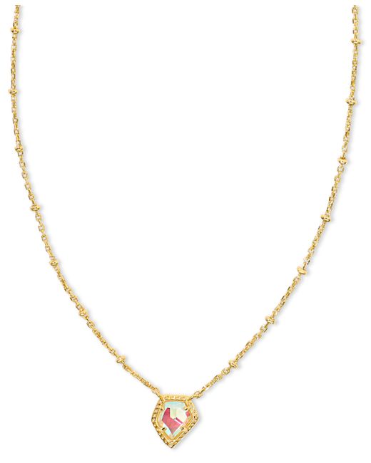 Kendra Scott 14k Gold-Plated Framed Drusy Stone 19 Adjustable Pendant Necklace