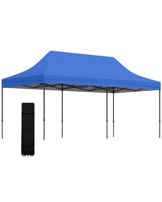 Outsunny 10 x 20 Pop Up Canopy Tent with 3-Level Adjustable Height Wheeled Roller Bag Uv Fighting Roof Dark