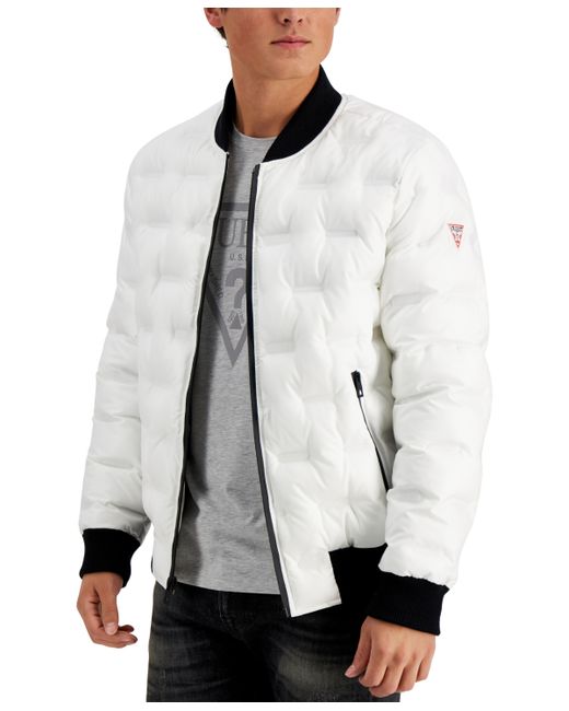 Guess Stamp Quilt Puffer Bomber Jacket