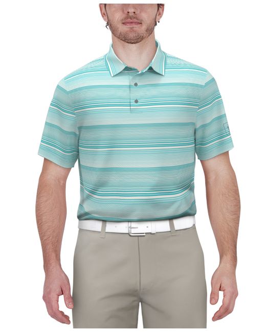 PGA Tour Linear Energy Textured Short Sleeve Performance Golf Polo Shirt