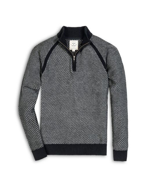 Hope & Henry Organic Half Zip Raglan Contrast Sweater