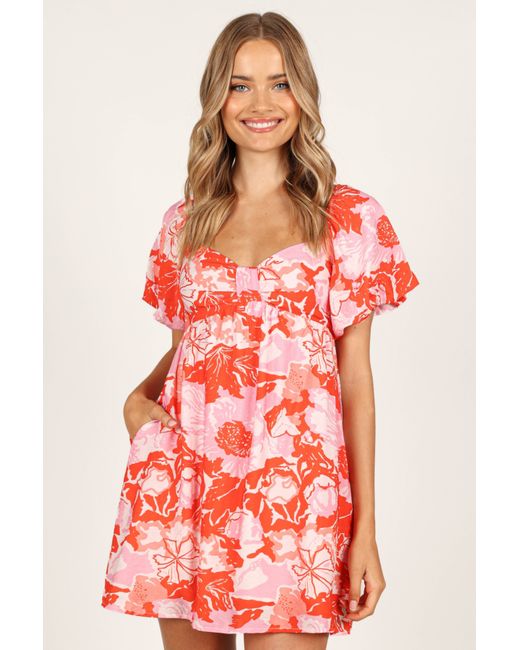 Petal And Pup Maggie Mini Dress red floral