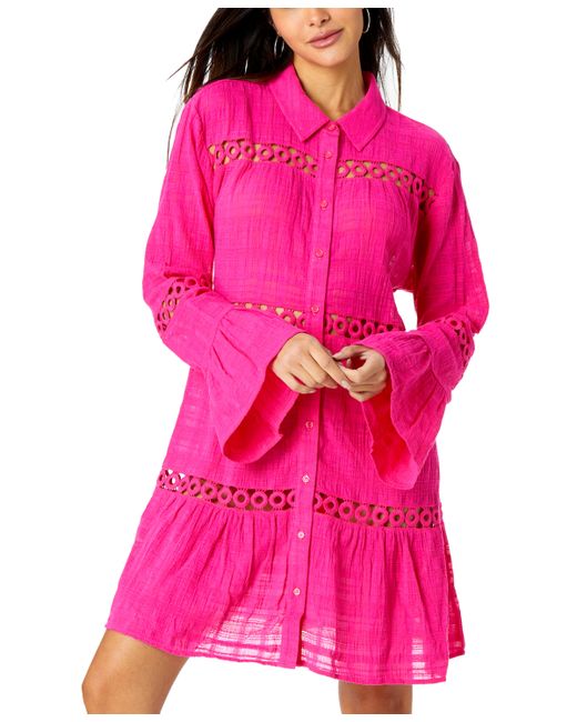 Anne Cole Cotton Bell-Sleeve Cover-Up Tunic