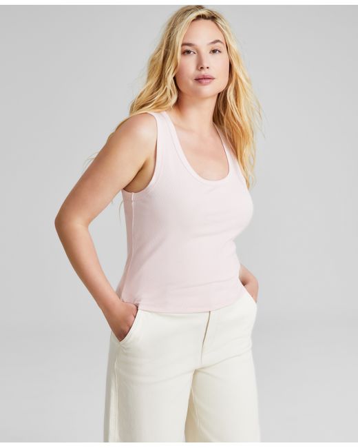 And Now This Scoop-Neck Rib-Knit Sleeveless Tank Top Created for Macy