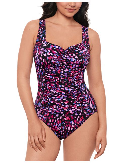 Swim Solutions Abstract-Print One-Piece Swimsuit Created for