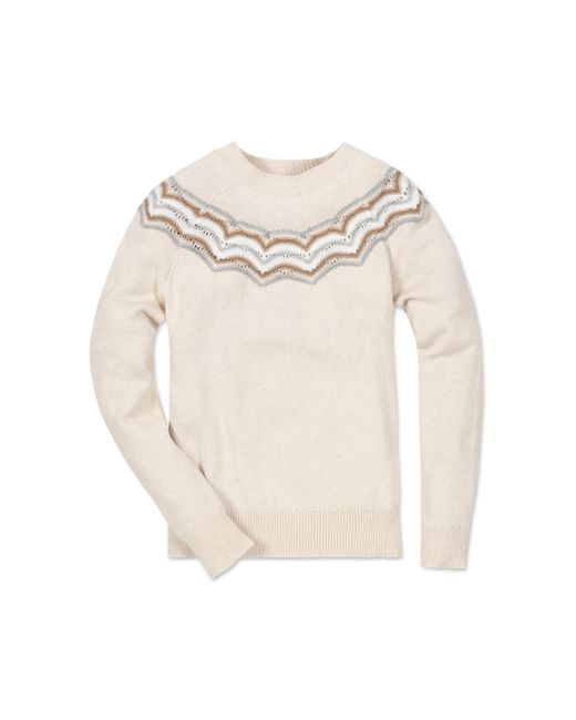 Hope & Henry Organic Cotton Long Sleeve Fair Isle Raglan Sweater