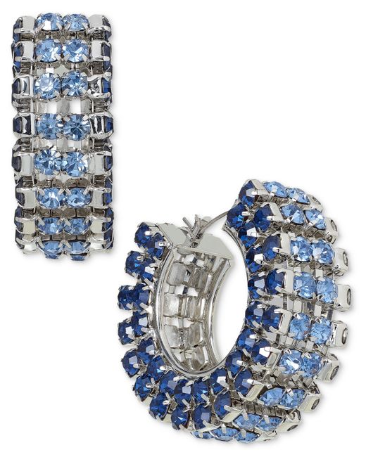 I.N.C. International Concepts Multi Row Crystal Huggie Hoop Earrings Created for