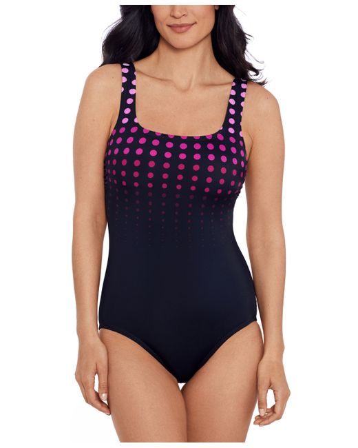 Swim Solutions Dotted Tank One-Piece Swimsuit