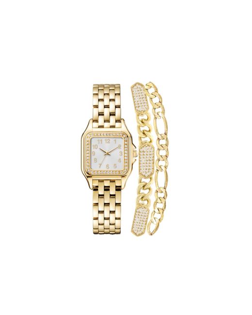 Jessica Carlyle Analog Gold-Tone Metal Alloy Watch 26mm and Set 3 Pieces