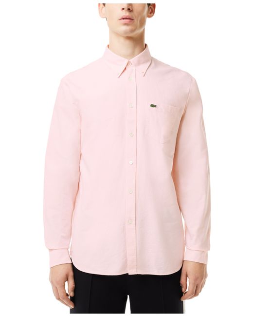 Lacoste Woven Long Sleeve Button-Down Oxford Shirt nidus