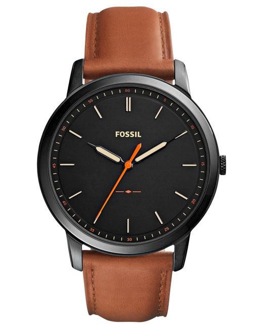 Fossil The Minimalist Leather Strap Watch Black
