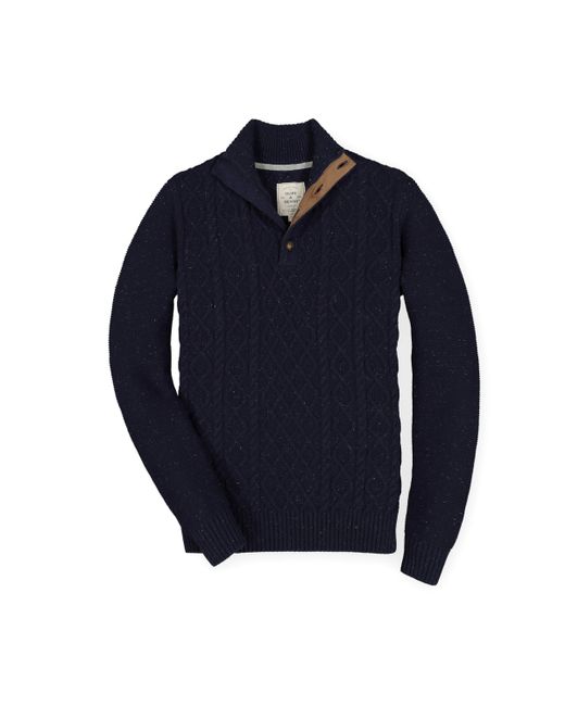 Hope & Henry Organic Mock Neck Cable Sweater