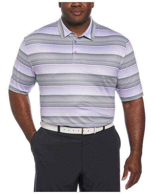 PGA Tour Big Tall Linear Energy Stretch Moisture-Wicking Textured Stripe Golf Polo Shirt
