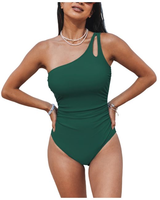 Cupshe Tummy Control One Shoulder Cutout Slimming Piece Swimsuit