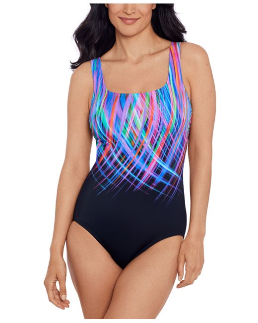Swim Solutions Printed Scoop-Neck One-Piece Swimsuit Created for