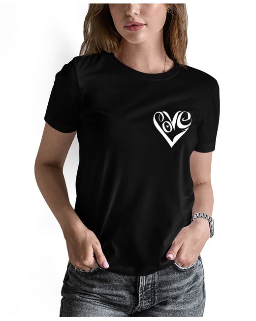 La Pop Art Word Art Script Heart T-Shirt