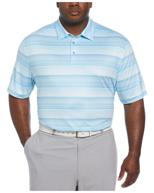 PGA Tour Big Tall Linear Energy Stretch Moisture-Wicking Textured Stripe Golf Polo Shirt