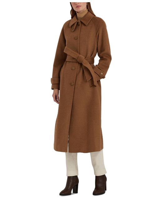 Lauren Ralph Lauren Wool Blend Maxi Belted Wrap Coat