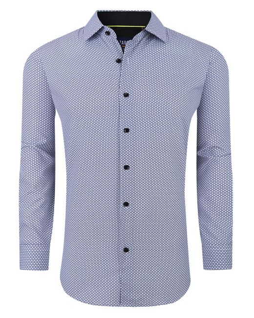 Azaro Uomo Geometric Four-Way Stretch Button Down Shirt