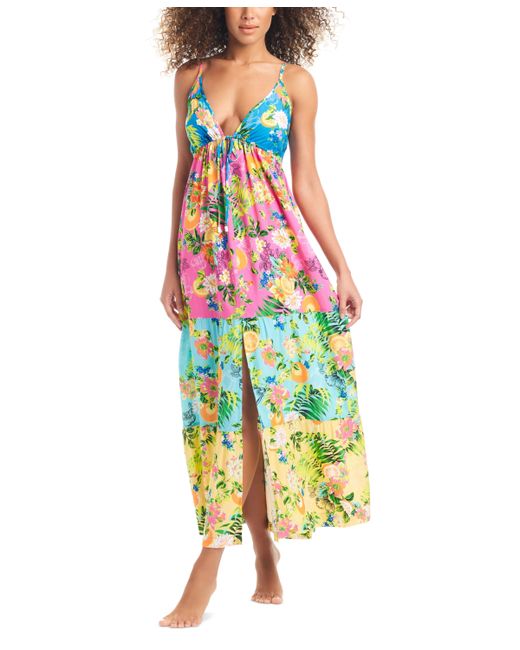 Bar III Tiered Printed Ruffle Cover-Up Dress Created for