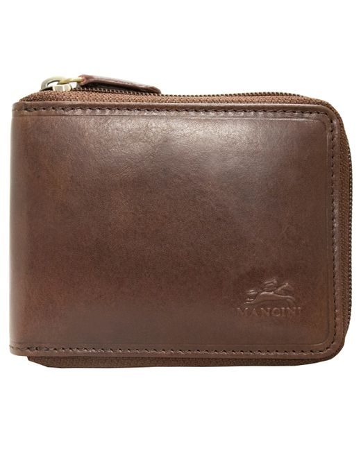 Mancini Boulder Collection Rfid Secure Zippered Wallet with Removable Passcase
