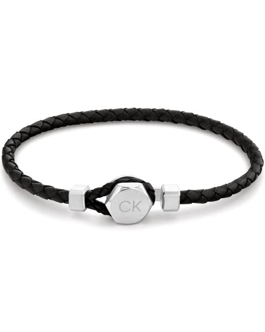 Calvin Klein Braided Leather Bracelet