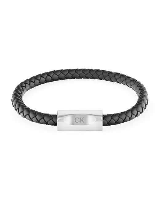 Calvin Klein Stainless Steel Braided Leather Bracelet