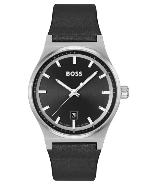 Boss Candor Quartz Basic Calendar Leather Watch 41mm