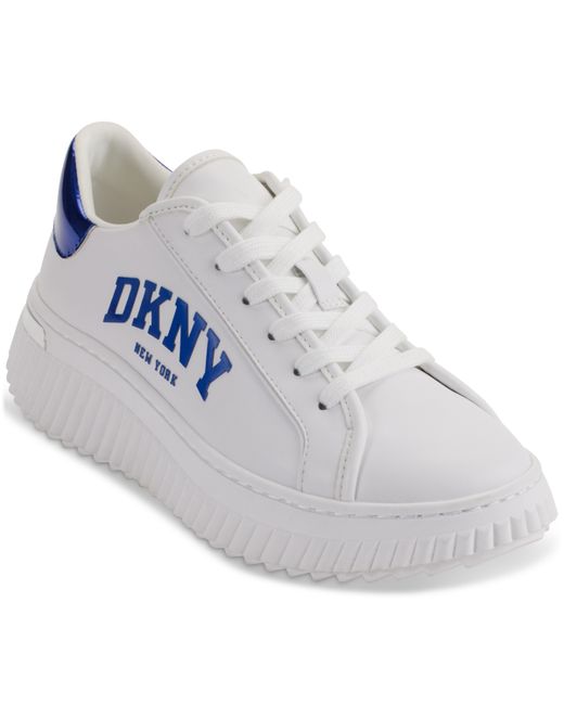 Dkny Leon Lace-Up Logo Sneakers Royal Blue