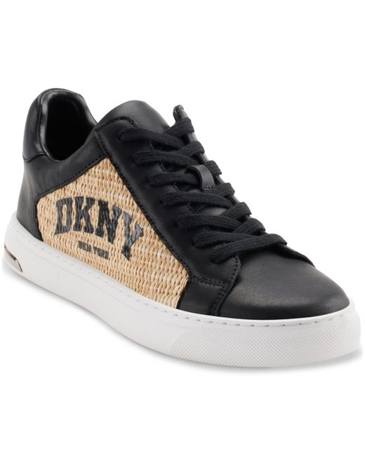 Dkny Abeni Arch Raffia Logo Low-Top Sneakers Natural