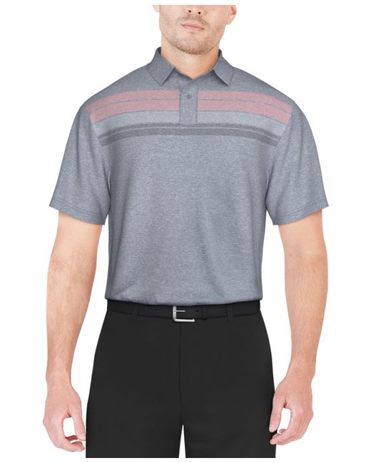 PGA Tour Stretch Moisture-Wicking Chest Stripe Golf Polo Shirt