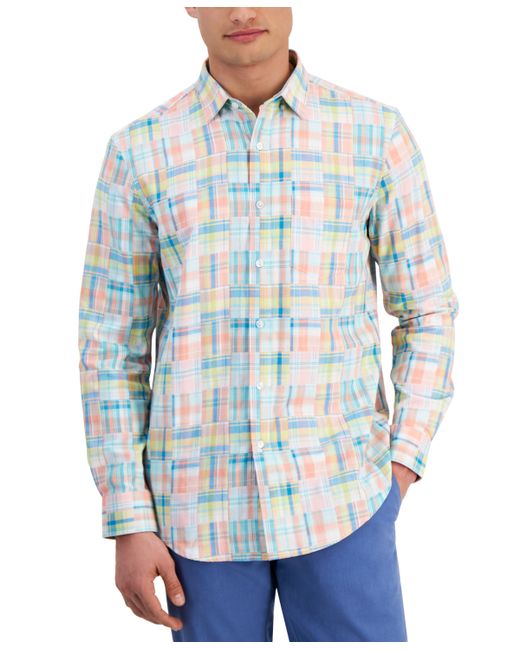 Club Room Madras Plaid Long Sleeve Button-Front Shirt Created for Macy