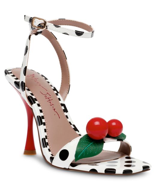 Betsey Johnson Maia Heels with Cherry Detail White Multi