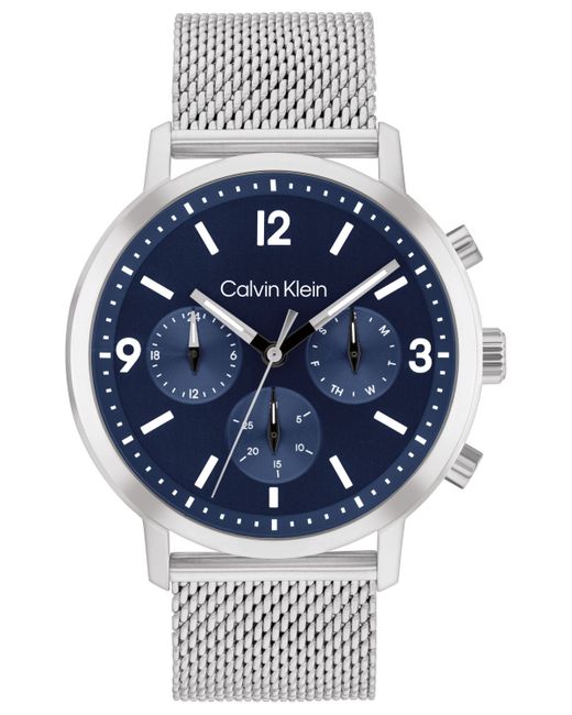 Calvin Klein Gauge Silver Mesh Watch 44mm