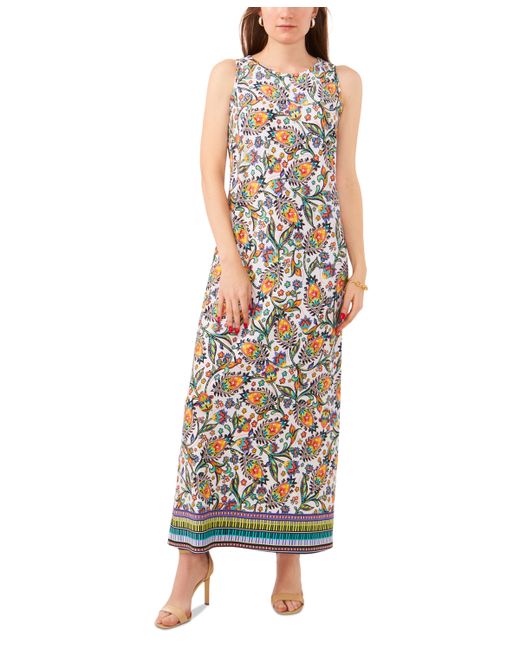 Msk Petite Paisley-Print Sleeveless Maxi Dress