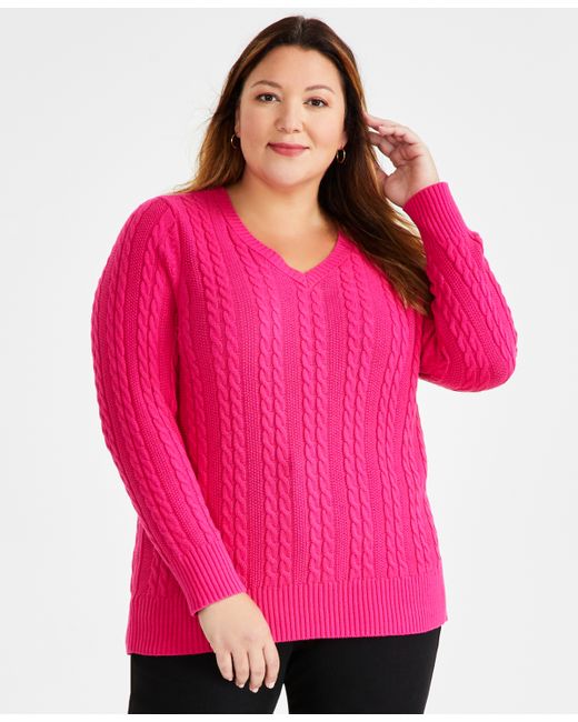 Style & Co Plus Cable Knit Sweater Created for