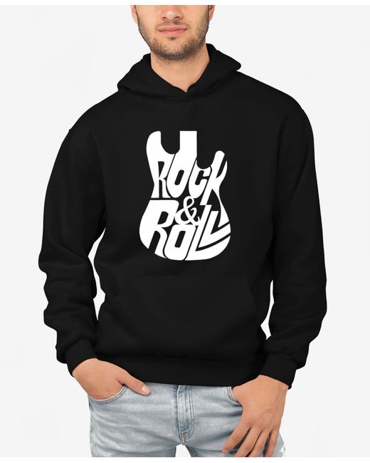 La Pop Art Rock And Roll Guitar Word Art Hooded Sweatshirt