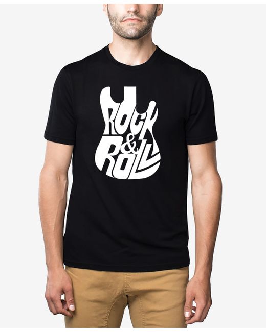 La Pop Art Rock And Roll Guitar Premium Blend Word Art T-Shirt