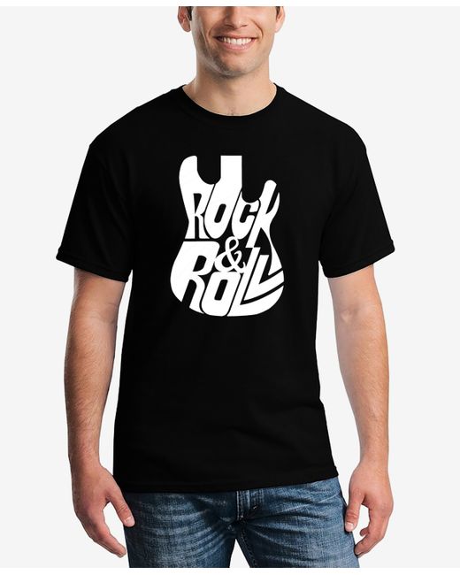 La Pop Art Rock And Roll Guitar Word Art T-Shirt