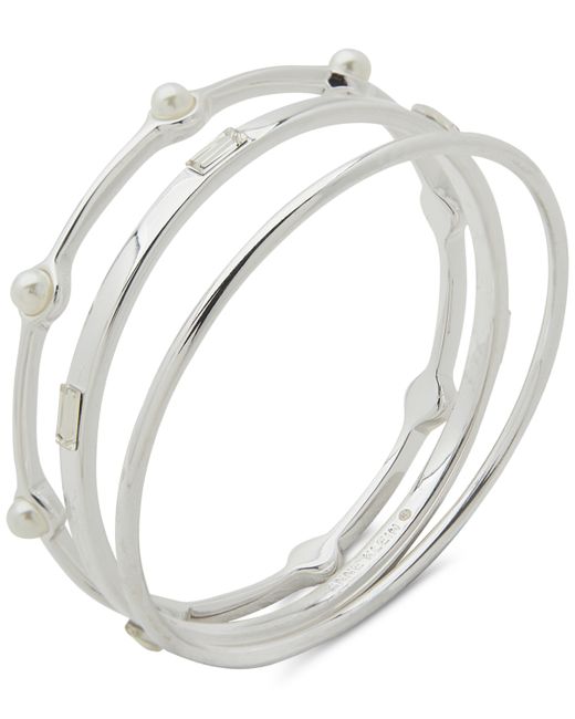AK Anne Klein Tone 3-Pc. Set Crystal Imitation Bangle Bracelets