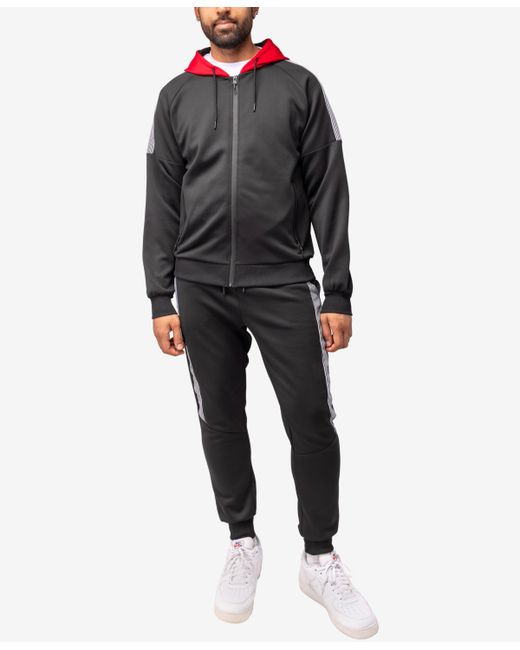 X-Ray Zip Up Hoodie Track Suit red