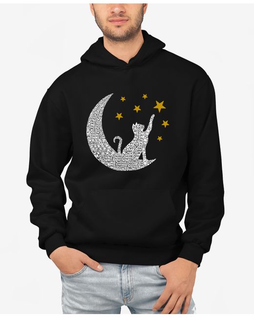 La Pop Art Cat Moon Word Art Hooded Sweatshirt
