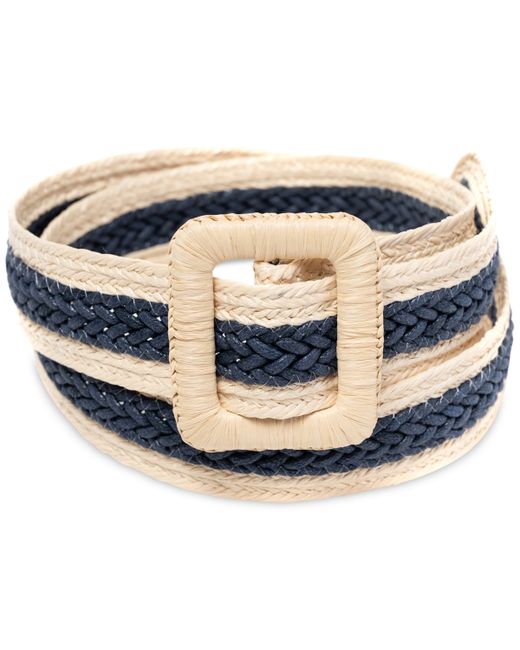 Style & Co Straw Wrapped-Buckle Belt Created for Macy