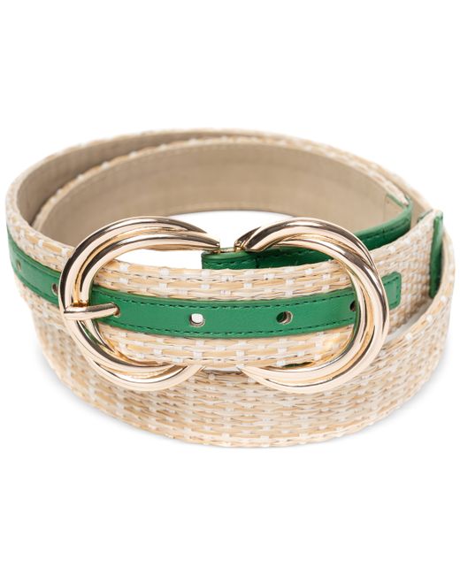 Style & Co Mixed-Media Double-Buckle Belt Created for Macy