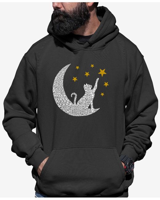 La Pop Art Cat Moon Word Art Hooded Sweatshirt