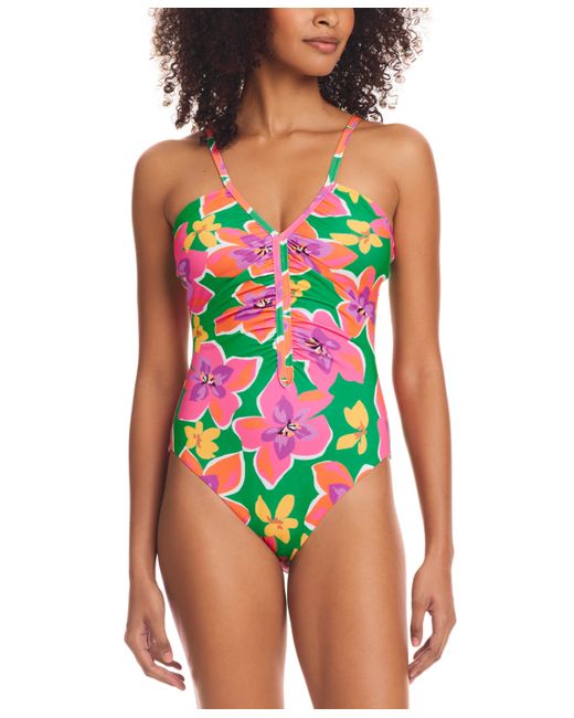 Sanctuary Shirred-Front One-Piece Swimsuit